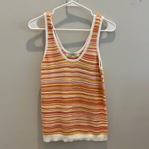Loft Multicolor Knit Striped Tank